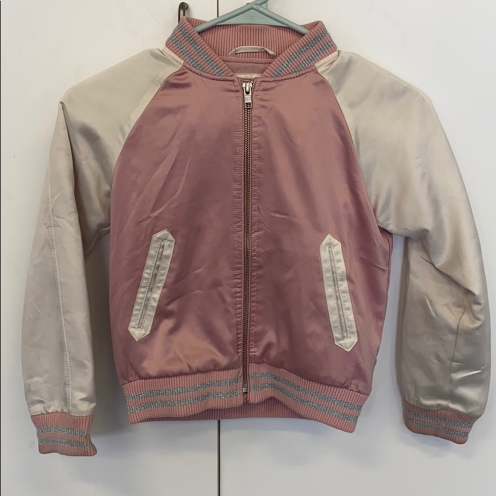 GAP KIDS SATIN PINK BOMBER JACKET Size small